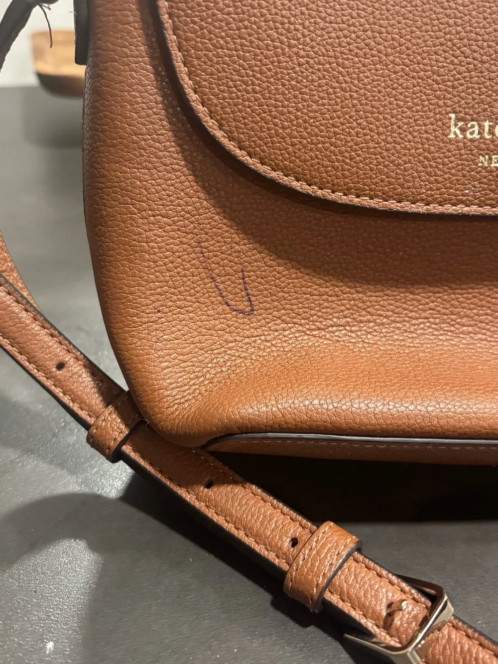 kate spade Brown Pebbled Leather Crossbody Bag